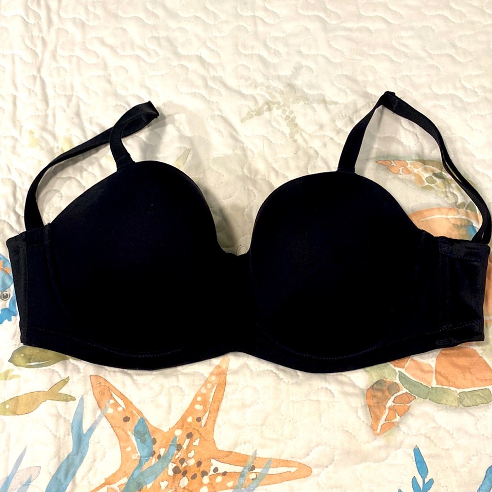 32 H strapless black colored bra. Like new  By Wacoal